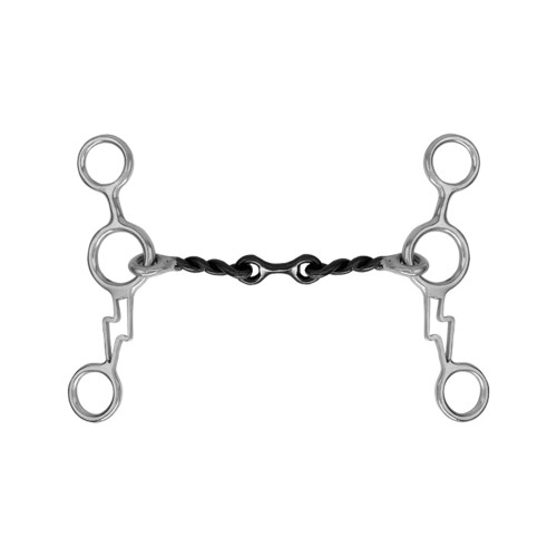 Showman Thunderbolt Stainless Steel JR Cowhorse Twisted Dog Bone Snaffle Bit