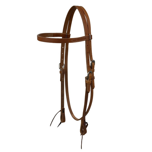 Showman Argentina Cow Leather Browband Headstall w/ Tie Ends