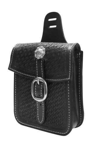 Showman Basketweave Tooled Saddle Pocket