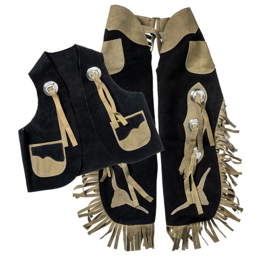 Tough1 Kid's Vest & Chap Set w/ Longhorns