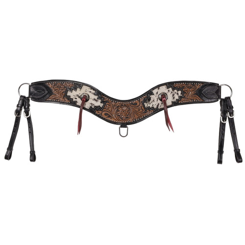 Showman Tooled Tripping Collar w/ Cowhide Inlay