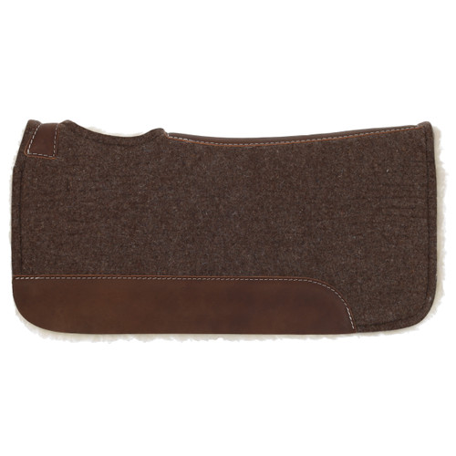 Showman 31" x 32" x 1" Brown Wool Top Felt Saddle Pad w/ Fleece Bottom