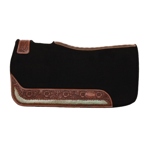Klassy Cowgirl 28" x 30" Teal Bayou Black Felt Saddle Pad