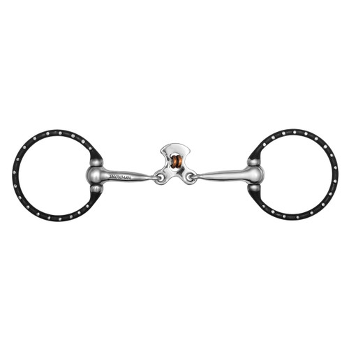 Showman D-Ring Silver Dotted Double Copper Roller Bit