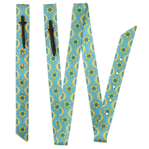 Showman Wildflower Breeze Nylon Tie Strap & Off Billet Set