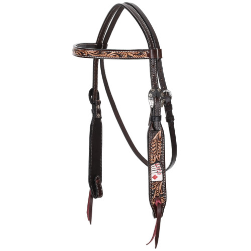 Showman Diamond Flush Browband Leather Headstall