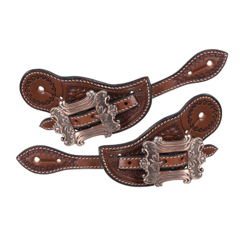 Showman Ladies Argentina Cow Leather Old West Spur Straps