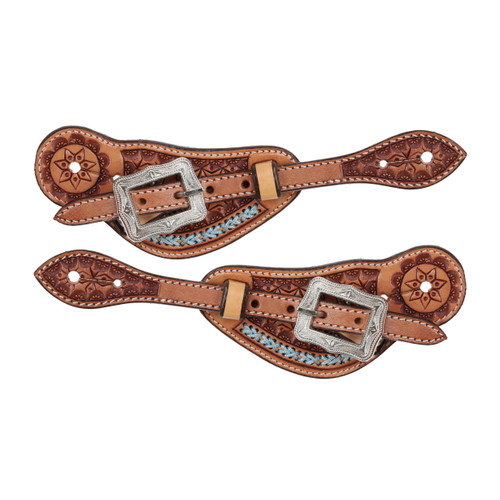 Showman Ladies Argentina Cow Leather Sierra Sky Spur Straps