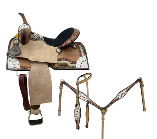 Circle S Four of a Kind Barrel Style Saddle Set - 14", 15"