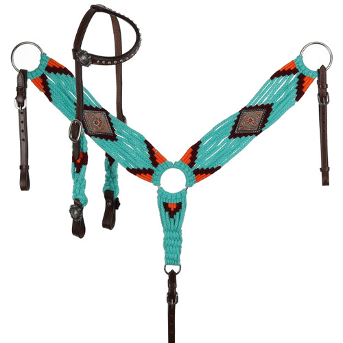 Showman Sunflare Spirit Mohair Single Ear Headstall & Breast Collar Set Showman Sunflare Spirit Mohair Single Ear Headstall & Breast Collar Set