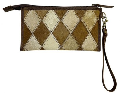 Klassy Cowgirl Diamond Pattern Hair-On Cowhide Clutch Wristlet Klassy Cowgirl Diamond Pattern Hair-On Cowhide Clutch Wristlet