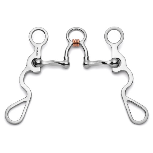 Showman S Shank Bit w/ Slow Twist Ported Copper Rollers