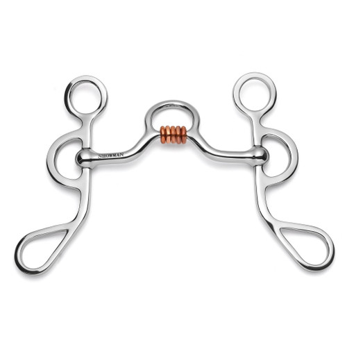 Showman Argentine Shank Bit w/ Medium Port Copper Rollers