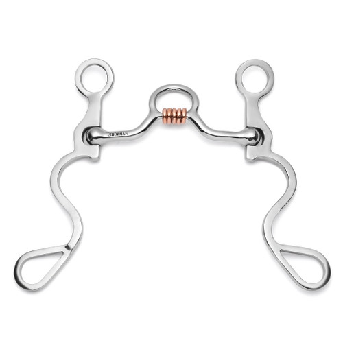 Showman Long S Shank Bit w/ Medium Port Copper Rollers