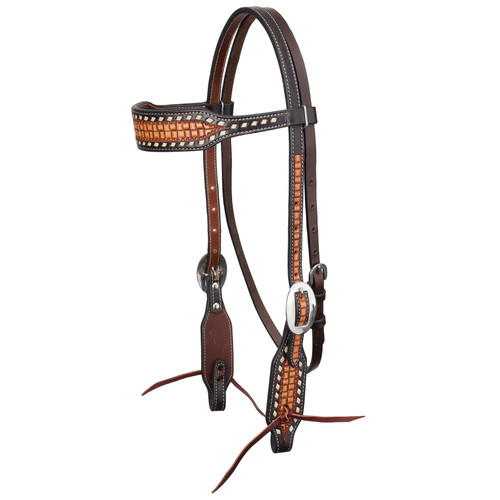 Showman Plains Patch Argentina Cow Leather Browband Headstall