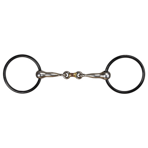 Showman D-Ring Snaffle Bit w/ Copper Inlay Dogbone