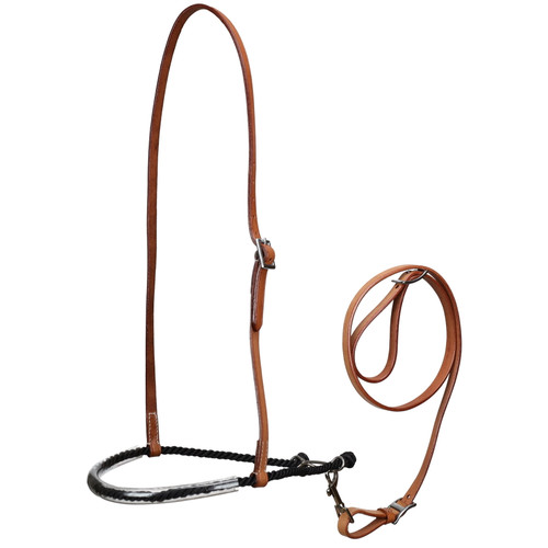 Showman Leather Tie Down w/ Black Lariat Noseband
