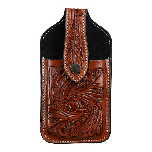 Showman Feather Tooled Cell Phone Holder