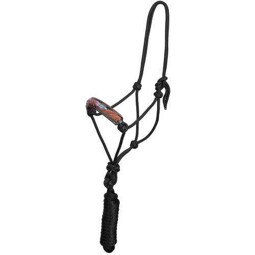 Showman Metallic Plume Cowboy Knot Halter w/ Lead