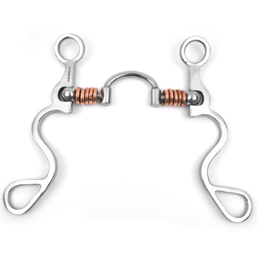 Showman Long S Shank Bit w/ Correction Port Copper Rings