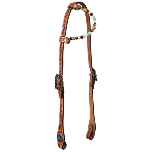 Showman Western Pearl Argentina Cow Leather Single Ear Headstall