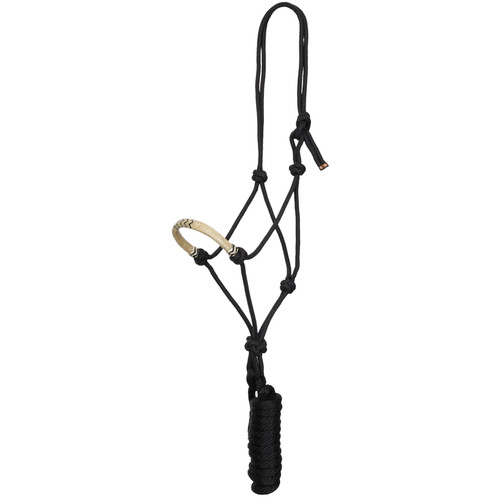 Showman Cowboy Knot Halter w/ Natural & Black Zig Zag Rawhide Nose