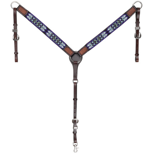 Showman Navajo Nights Argentina Cow Leather Beaded Breast Collar