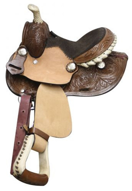 8" Double T Pony/ Youth Saddle with Round Skirt