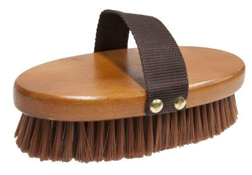 Medium Bristle Brush w/ Wood Base & Nylon Hand Strap