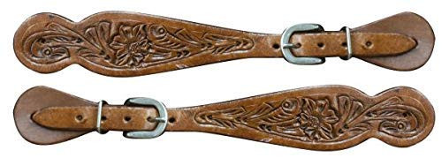 Showman Ladies Size Leather Spur Straps w/ Floral Tooling