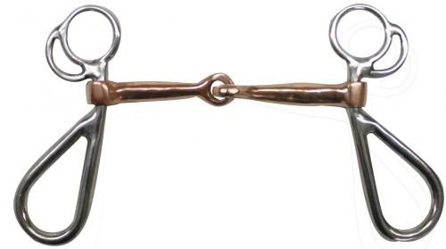 Showman Stainless Steel Snaffle Bit w/ 5" Copper Mouth