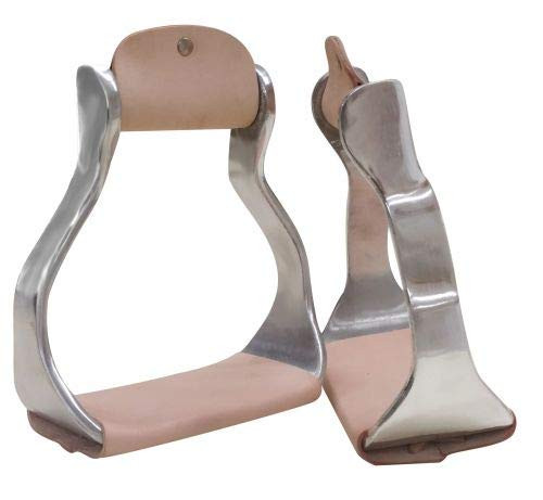 Showman Aluminum Stirrups w/ Leather Covered Tread