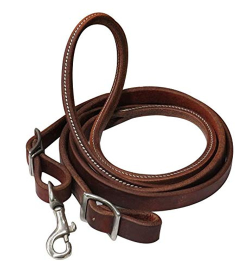 Showman 7' Heavy Oiled Harness Leather Contest Reins w/Rolled Center