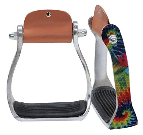 Showman Shimmering Tie Dye Print Aluminum Stirrups