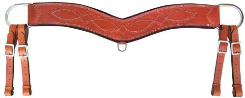 Showman Barbwire Tooled Leather Tripping Collar