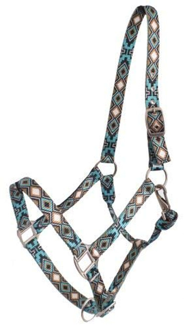 Showman Premium Nylon Horse Halter w/ Diamond & Cross Design