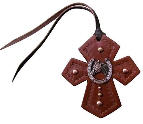 Showman Leather Tie-On Cross w/ Horseshoe Concho! NEW HORSE TACK!