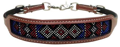 Showman Wither Strap w/ Red, White & Blue Rhinestone Diamond Design 