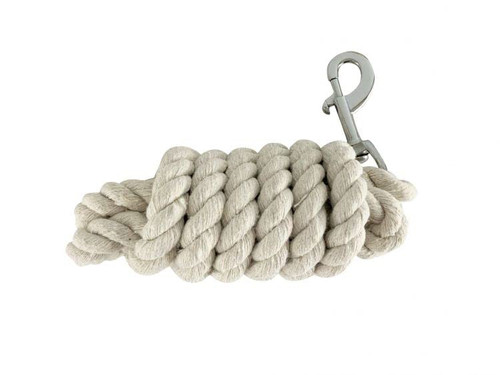 3-Ply White Cotton Lead Rope w/ Bolt Snap