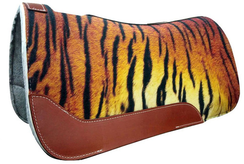 Showman 31" x 32" Tiger Print Solid Felt Saddle Pad