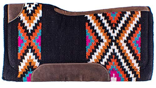 Showman 34" x 36" Turquoise, Orange, Mustard & Pink Memory Felt Bottom Saddle Pad