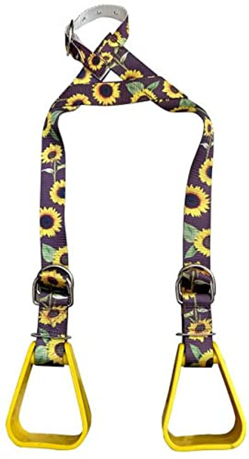 Showman Heavy Duty Nylon Adjustable Buddy Stirrups w/ Sunflower Print