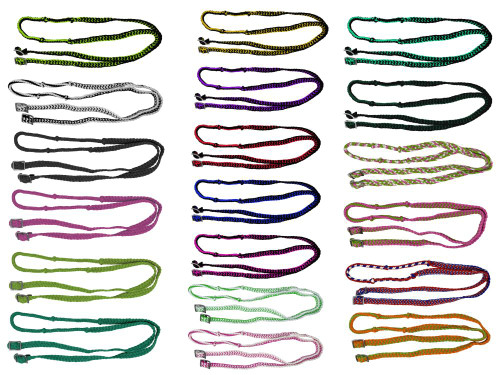 Showman 7' Long Braided Nylon Barrel Reins w/ Easy Grip Knots