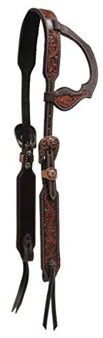 Showman Argentina Cow Leather Single Ear Headstall w/ Floral Tooling