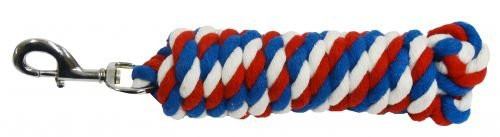 Showman 10' Red, White & Blue Braided Cotton Lead Rope