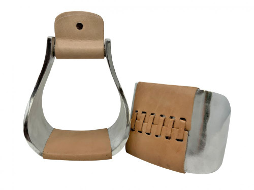 Showman Lightweight Polished Aluminum Flat Bottom Stirrups