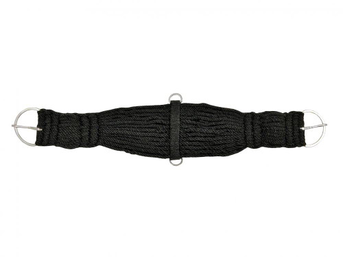 Black Wool String Girth w/ Nickel Plated Flat Hardware