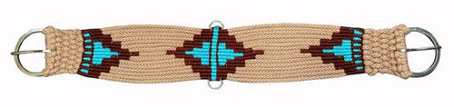 Showman Tan Wool Blend Multi-Strand String Girth w/ Aztec Design