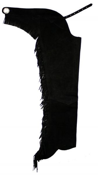Western Black Suede Leather Rodeo/Show Chaps