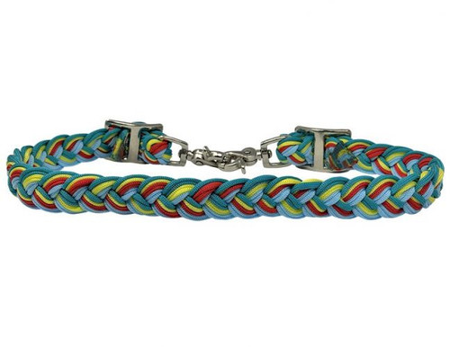 Showman Braided Multicolor Nylon Wither Strap